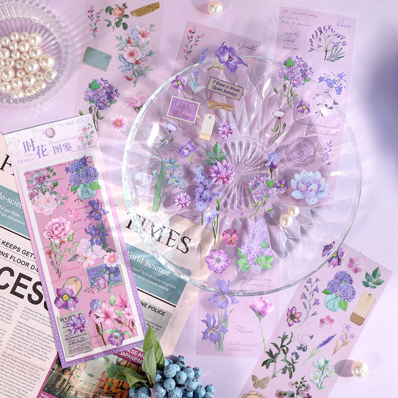 Small fresh plants and flowers hand account material stickers #S5118