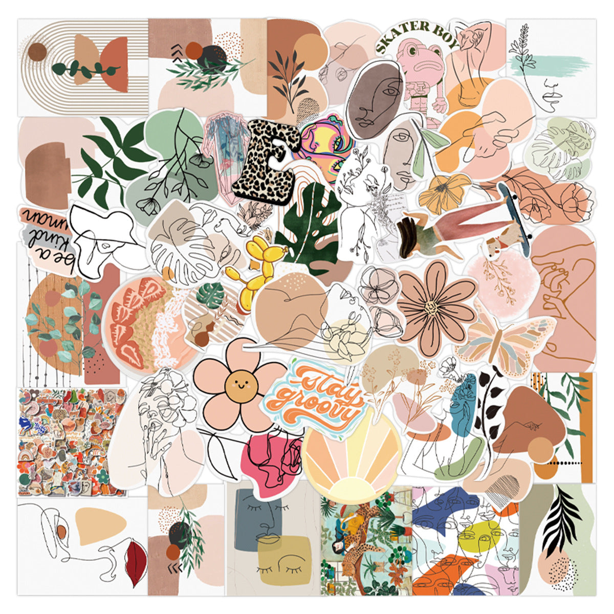 50PCS Vintage Aesthetic Art Drawing Doodle Stickers#S3578