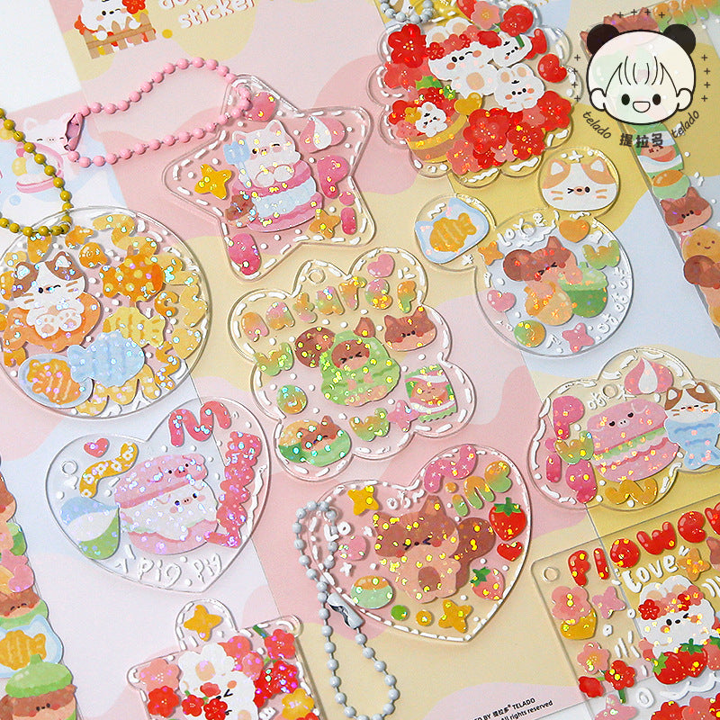 Waterproof DIY material hand account laser border decorative stickers 2pcs/lot #S2472
