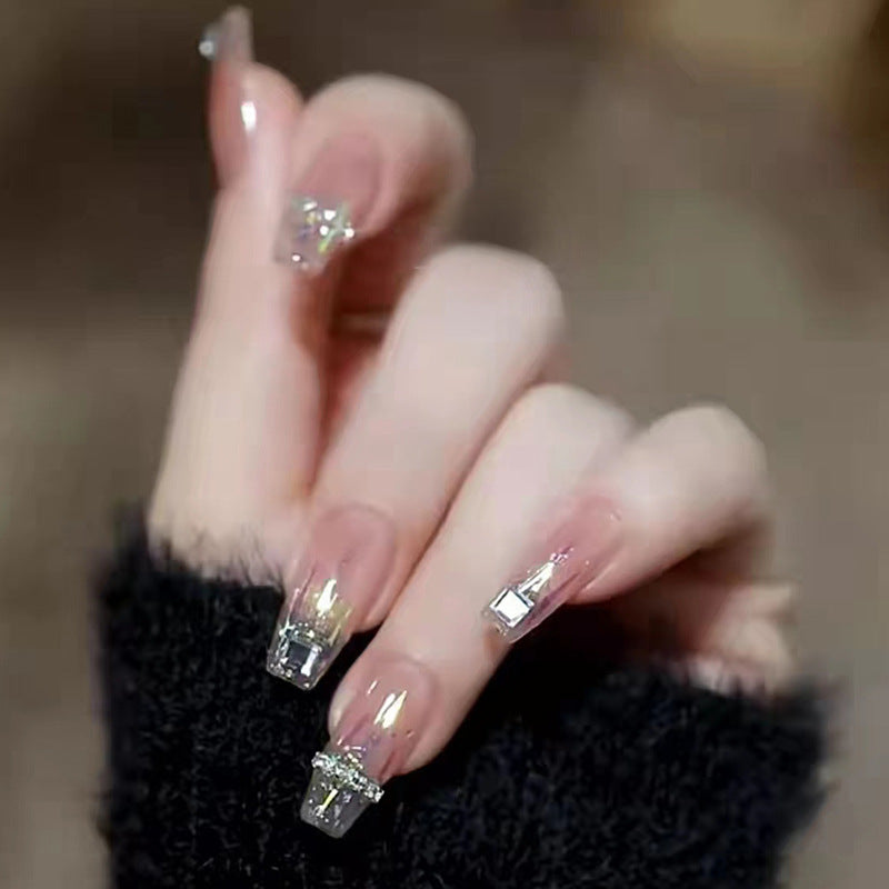 Small Diamond White Finished Nail Patch #N7545