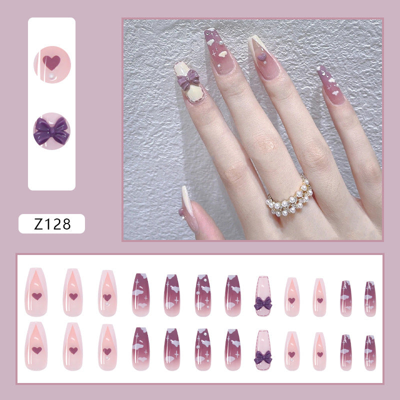 Butterfly Nail Tips Art Detachable manicure with drill nail tips #N0826