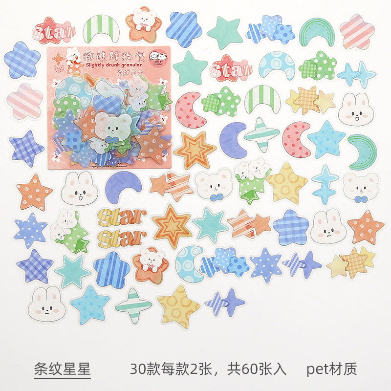 PET waterproof hand account sticker 30 models*2pcs#st9937
