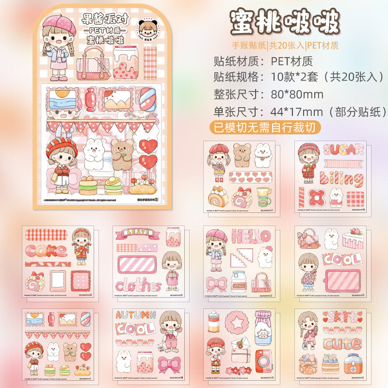 Cute girl food sticker 2pcs*10shape #S6196