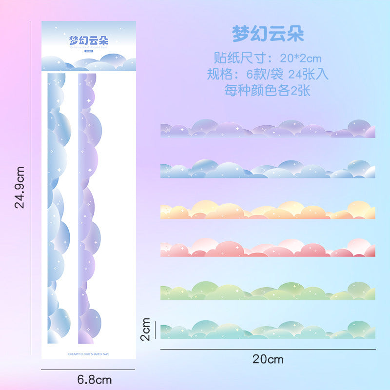 Irregular wave landscaping manual account material decorative sticker #S6624