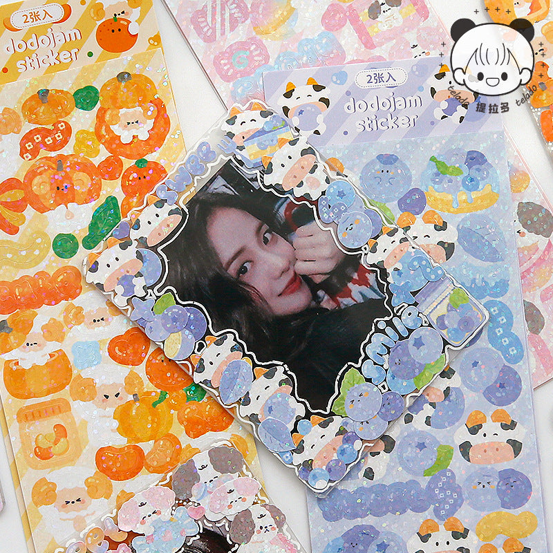 Waterproof DIY goo plate material creative laser border decorative sticker paper #S9684