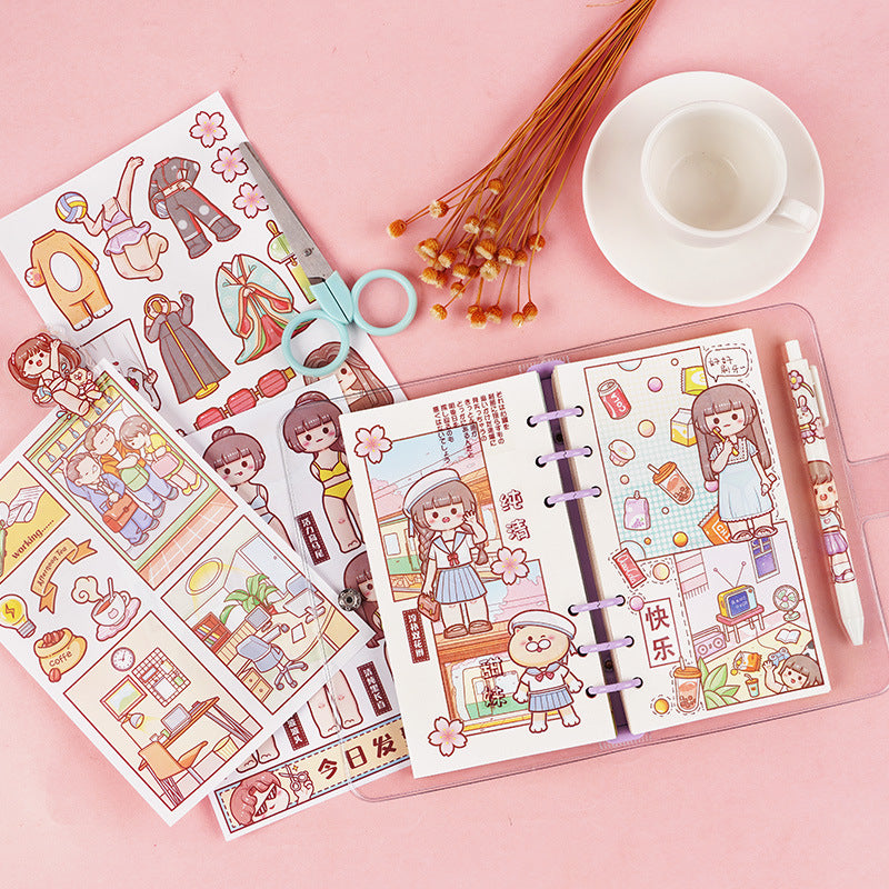 Variety wardrobe series cute girl hand account material stickers #s4908