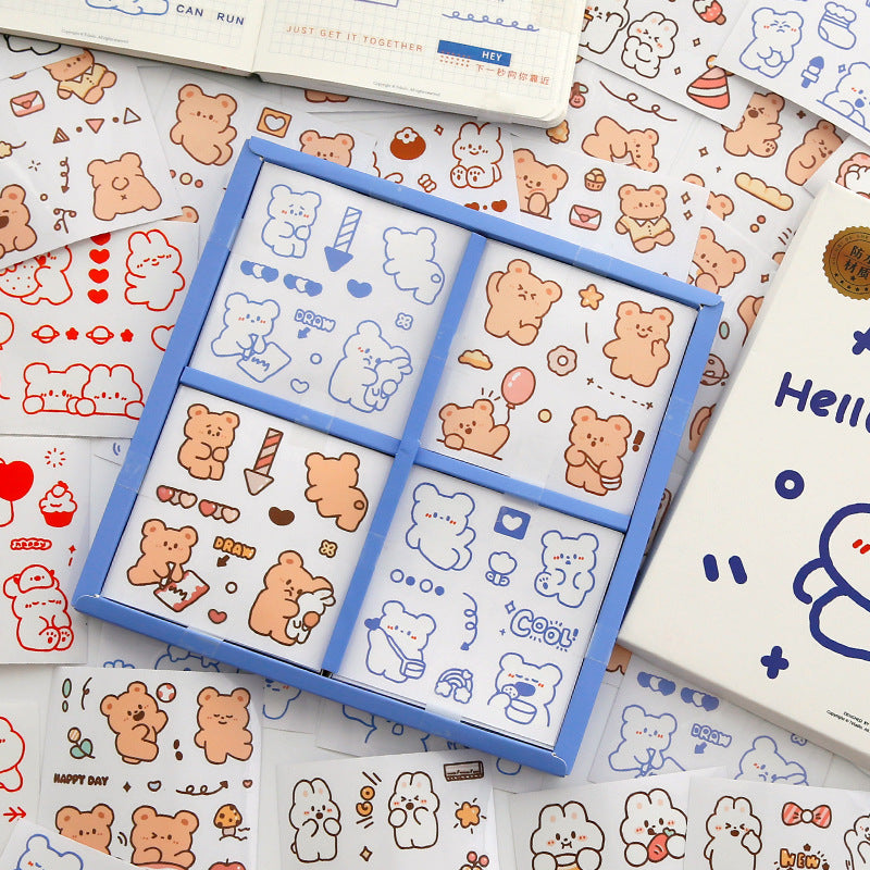 PET waterproof sticker hand account gift box 100pcs/lot #S5718