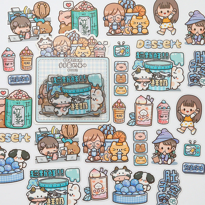PET waterproof cute girl hand account sticker #S8710