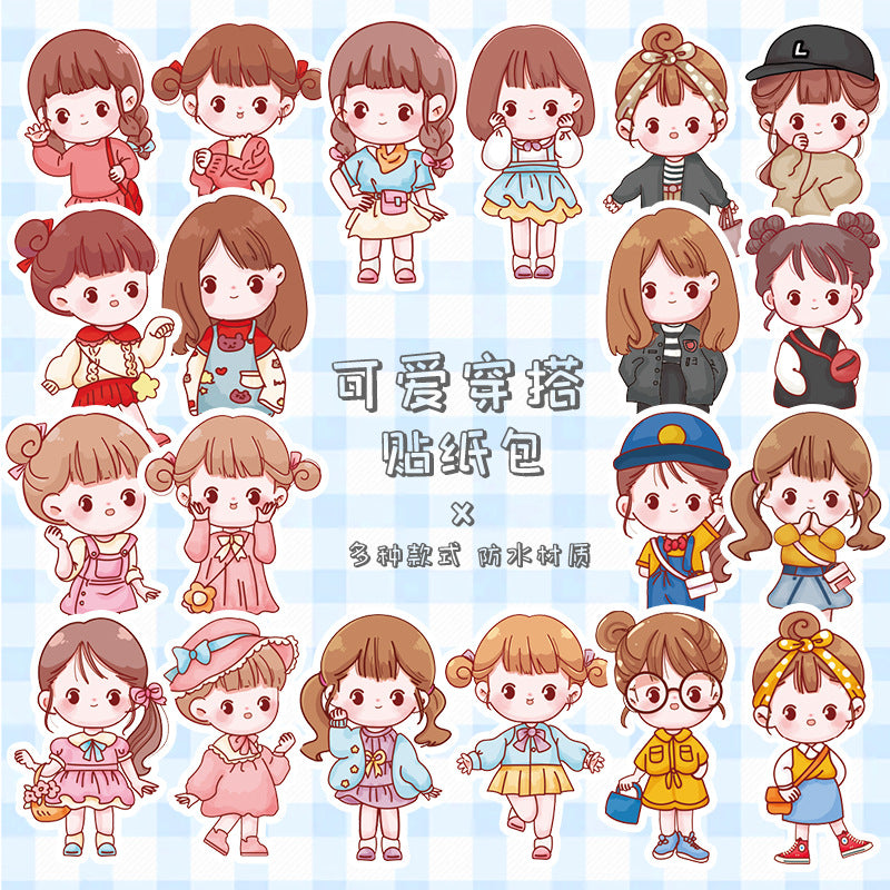 40 Pcs/Lot PET sticker 10 Girls Style cute cartoon waterproof decorative sticker #ST3145