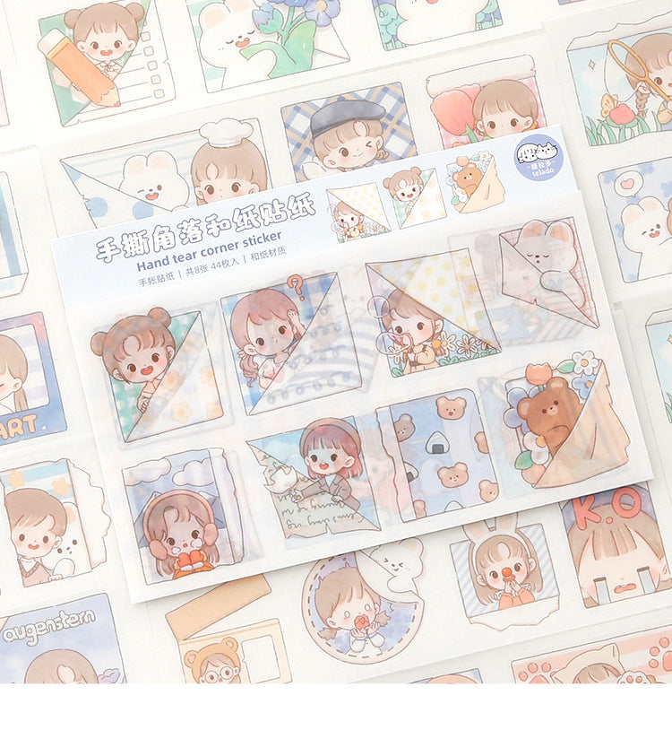 Cute cartoon girl handbook stickers 14pcs/lot #s9538