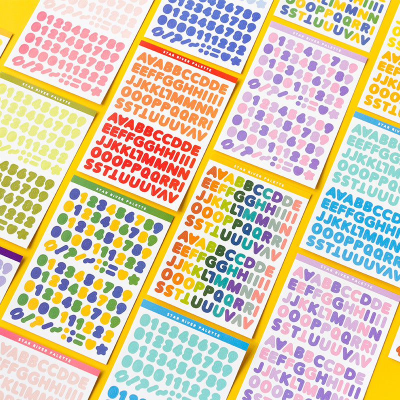 Color palette number letter sticker English stickers #s2456
