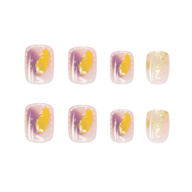 24PCS/Box Bowknot Pattern Pearl French Style Full Covering Pressed Fake Nails