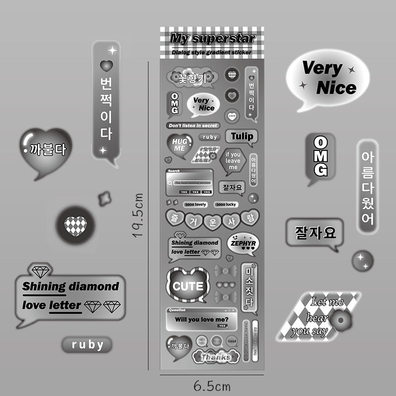 Laser dialog DIY manual account sticker #S6648