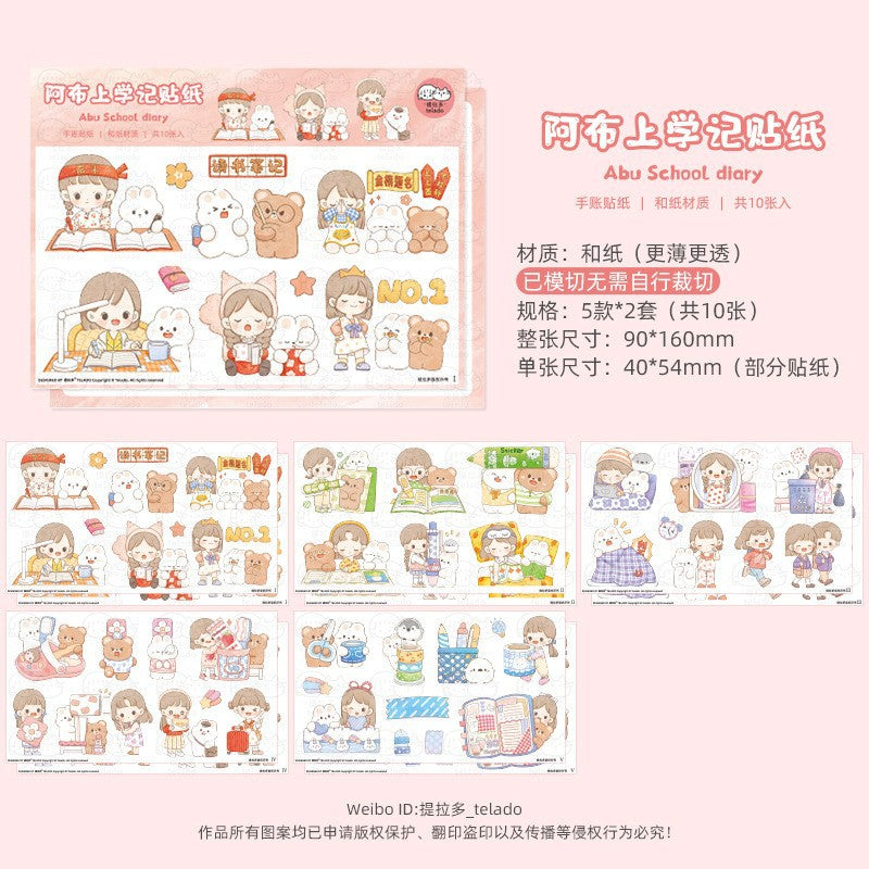 cute girl sticker 5 models*2pcs#st0708