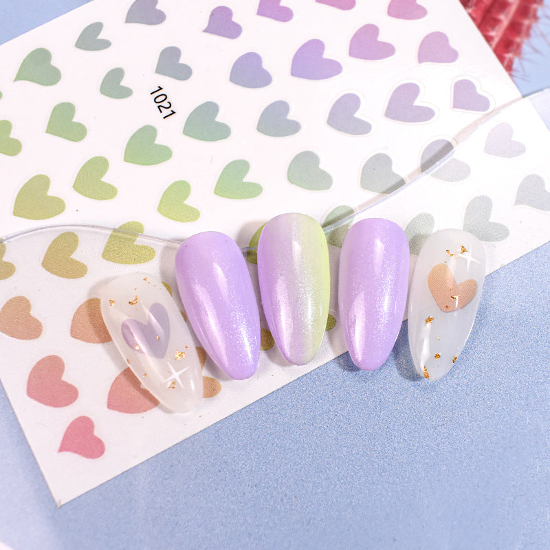 Colorful Heart Love Nail Stickers #s8266