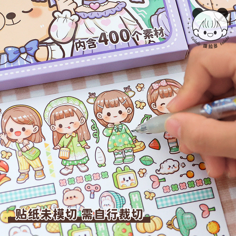 Cute Girl Fantasy Adventure Account Decorative Sticker 12pcs/lot #S8782