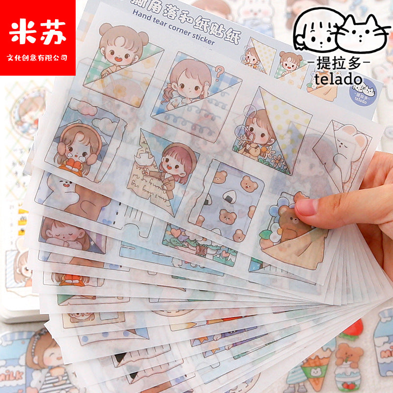 Cute cartoon girl handbook stickers 14pcs/lot #s9538