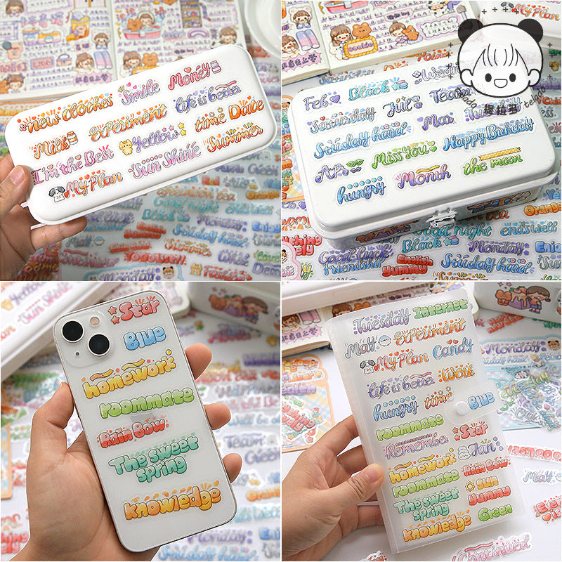 Brush word series English hand account decorative sticker#S2144