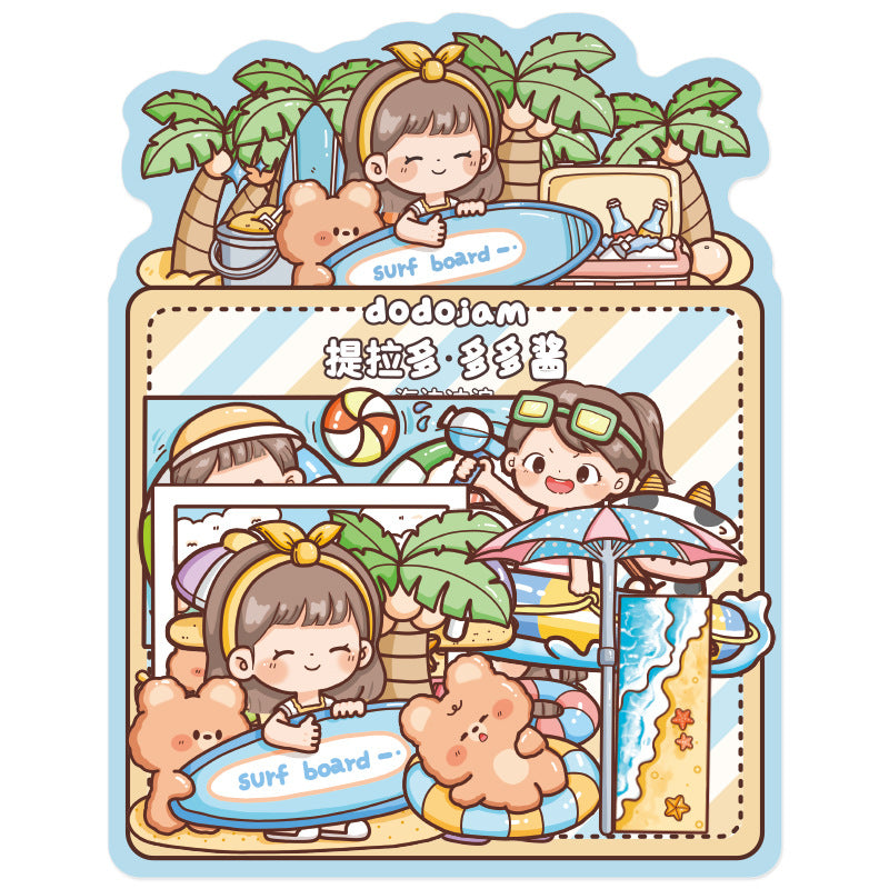 Summer series cute cartoon character hand account decoration sticker #S2110