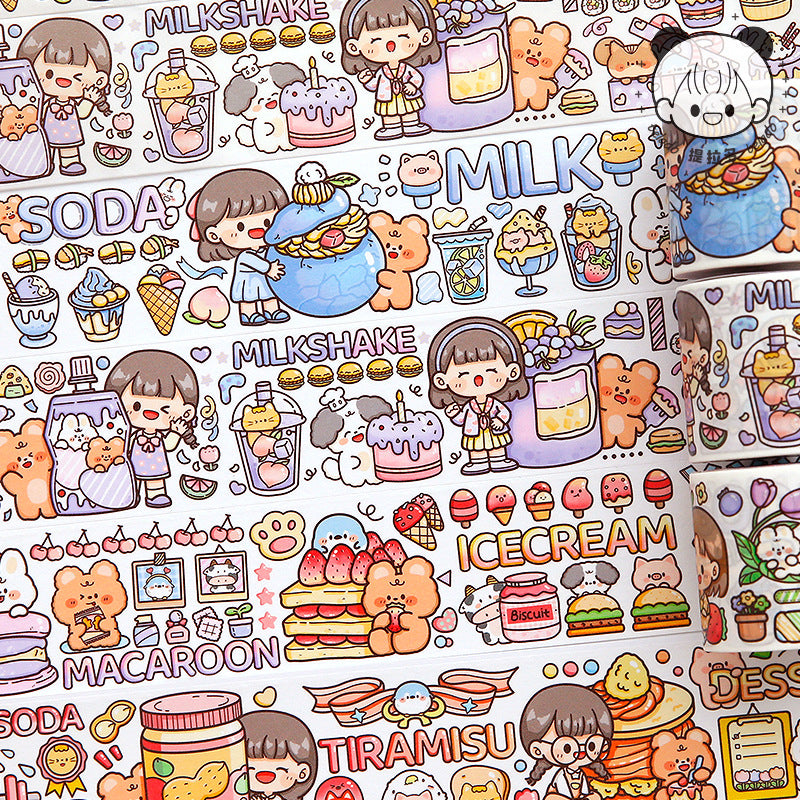 Cute girl character daily handbook sticker#S2102