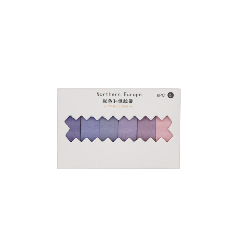 6 Pcs/Box Rainbow Washi Tape 24Color Stickers 1.5cm*2m #WT5386