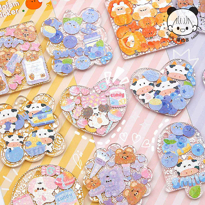 Waterproof DIY goo plate material creative laser border decorative sticker paper #S9684