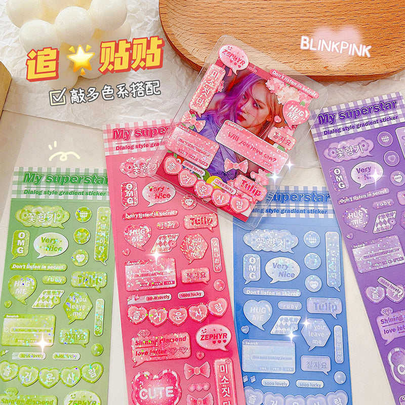 Laser dialog DIY manual account sticker #S6648