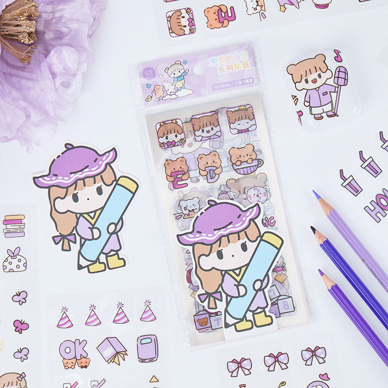 Pet waterproof hand account girl stickers 10pcs/lot #s3998