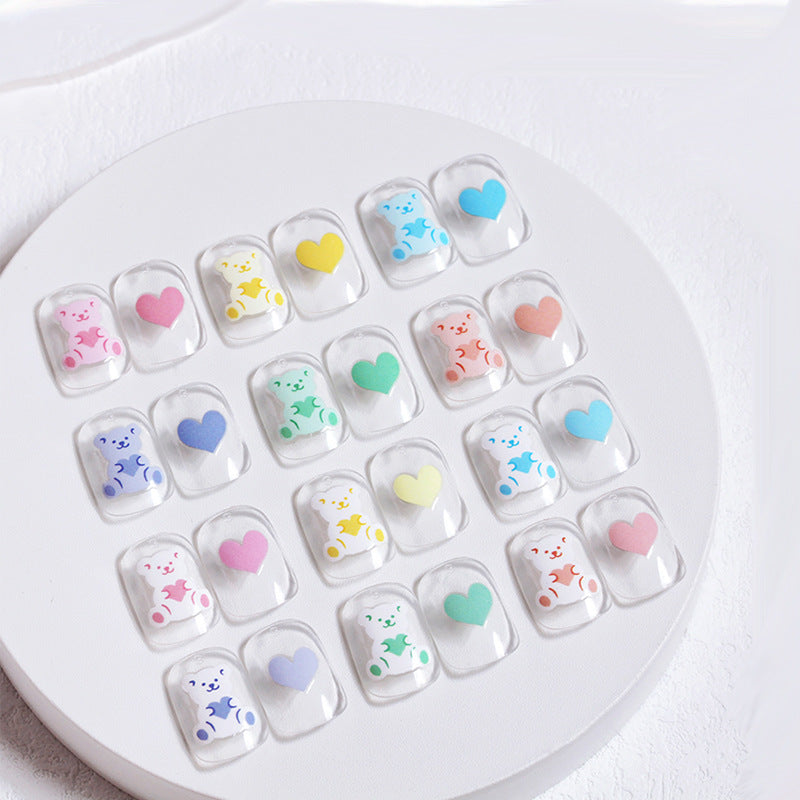 Cartoon Bear Rabbit Black White Plaid Nail Stickers #NA3566