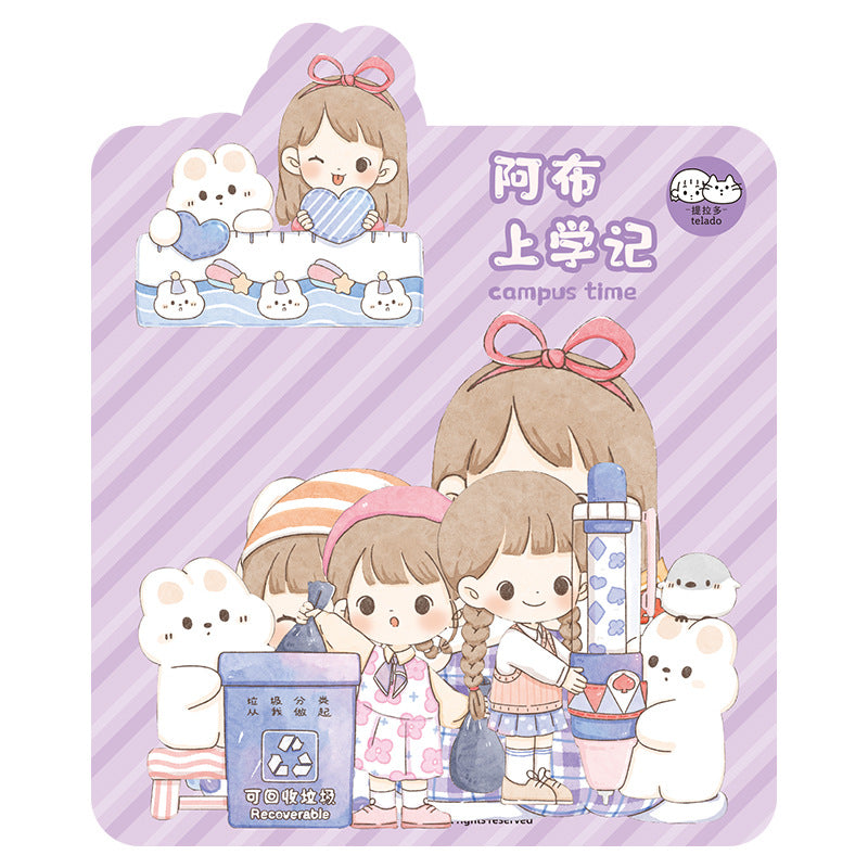 PET waterproof cute girl hand account sticker #S7156