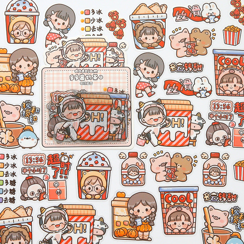 PET waterproof cute girl hand account sticker #S8710