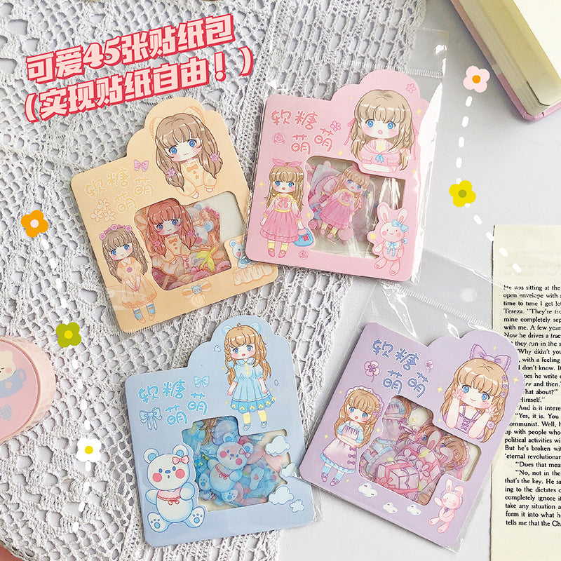 Cute cartoon girl sticker 45pcs/lot #st2440