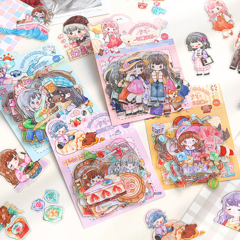 cute girl diy decoration material stickers #s9744