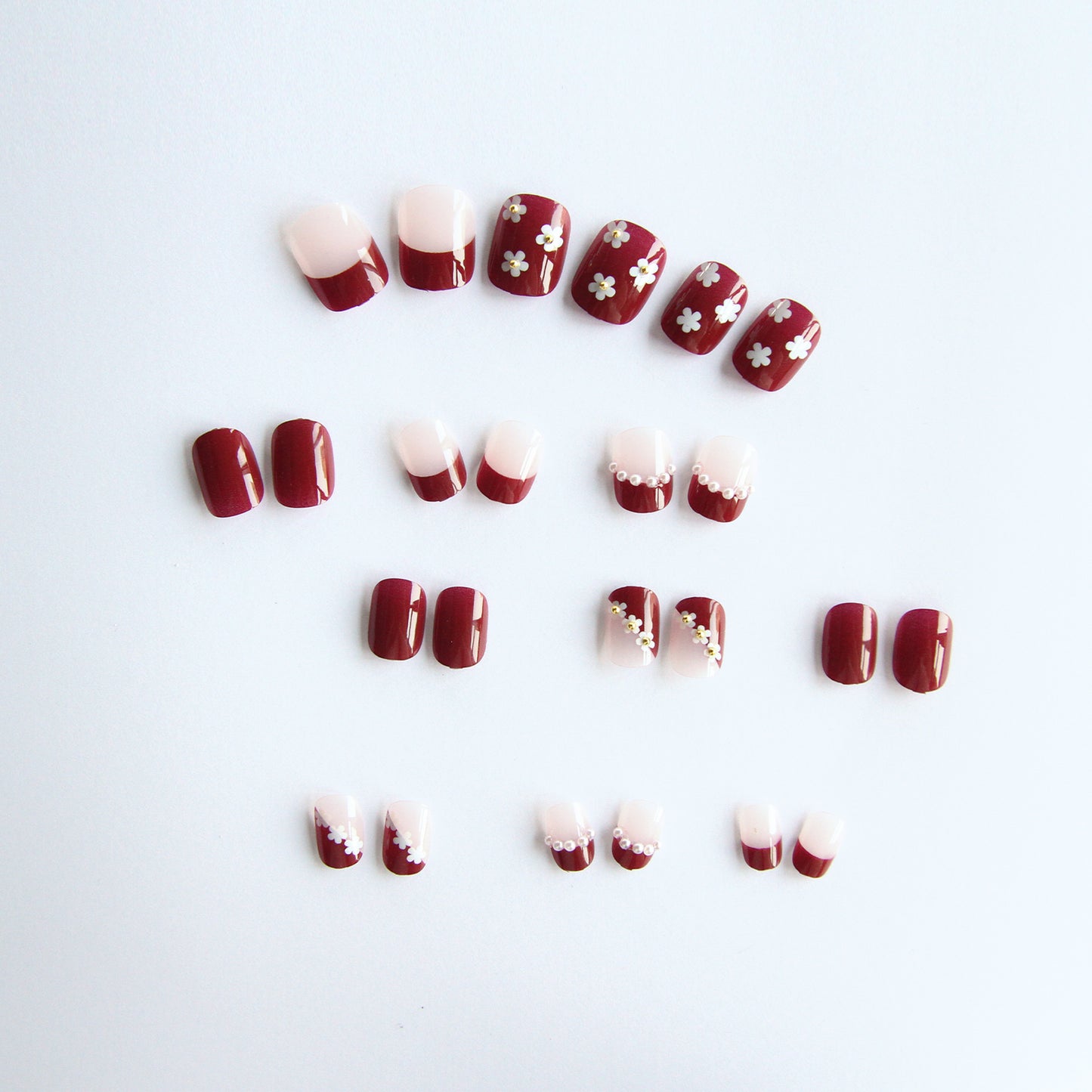 Cherry Flower Pearl Nail Art Removable Nail Patch Nail Art Finished #N3098