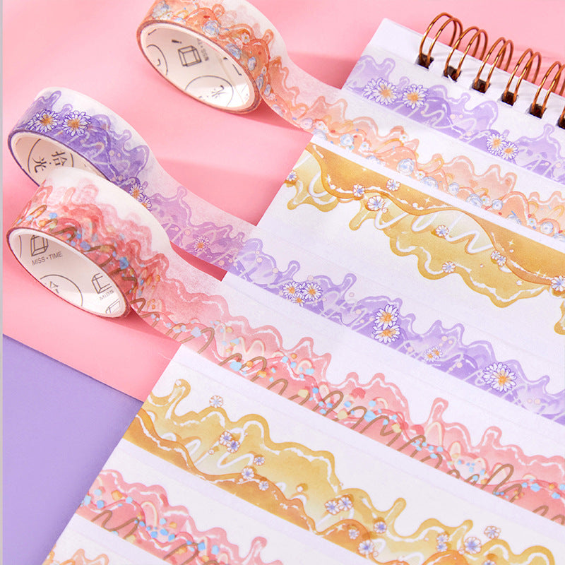 Green grass flower series cute student diy hand account decorative tape stickers #S7394