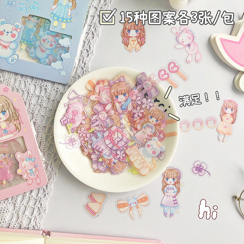 Cute cartoon girl sticker 45pcs/lot #st2440