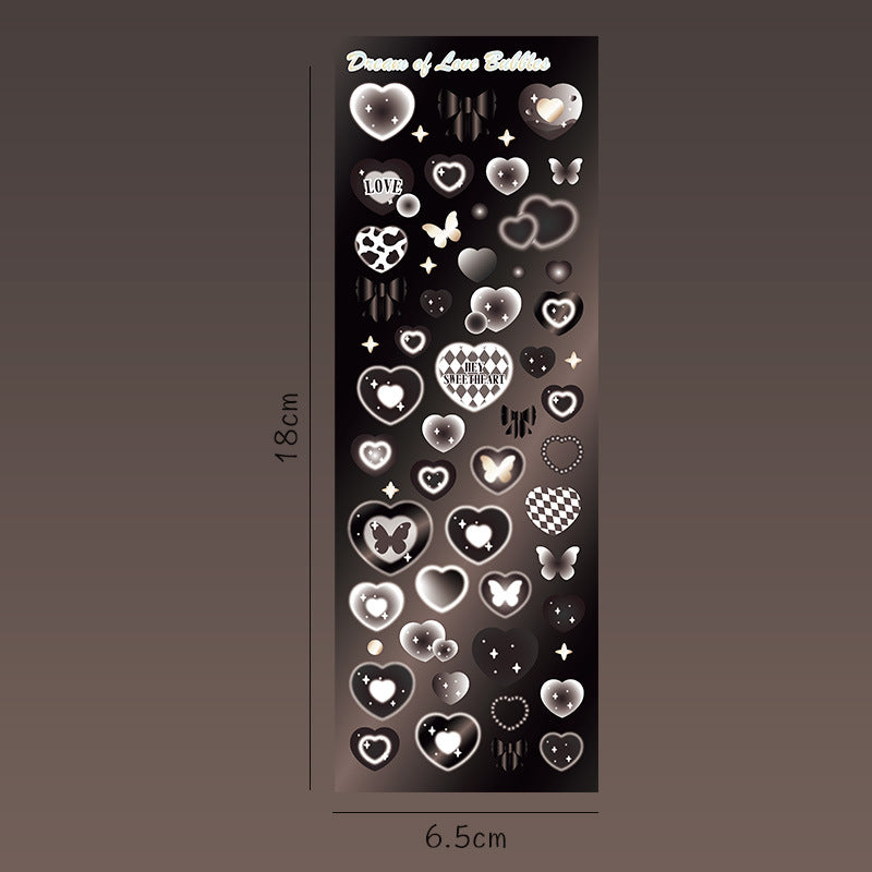 Laser Girls' Heart Bubble DIY Sticker #S6652