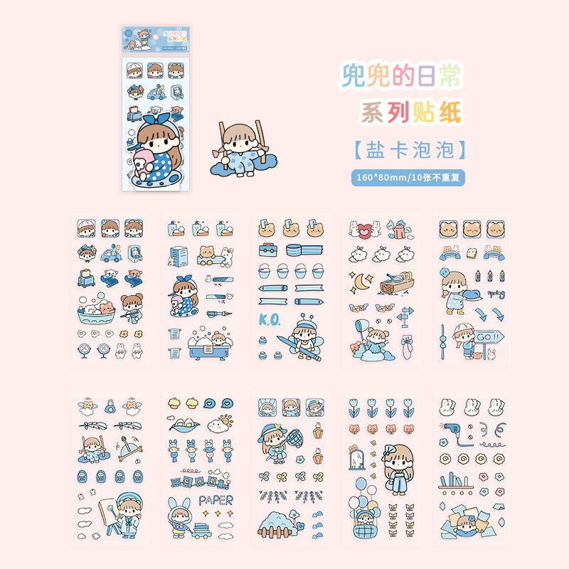 Pet waterproof hand account girl stickers 10pcs/lot #s3998