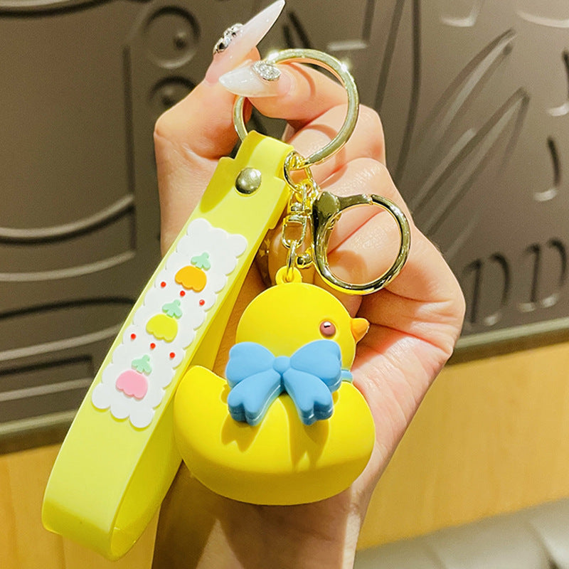 Personality cartoon cute duck keychain girlfriends couple car keychain #K3886
