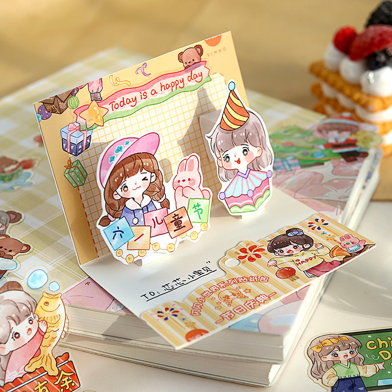 cute girl diy decoration material stickers #s9744