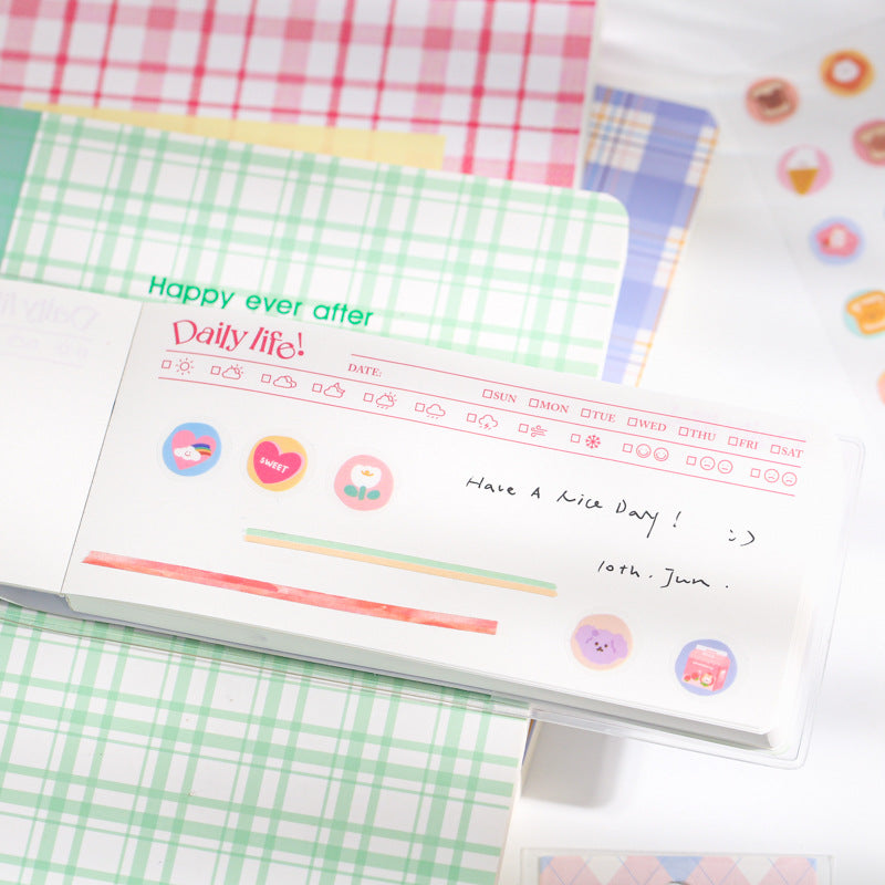 Round cute simple hand account decorative material sticker #S7390