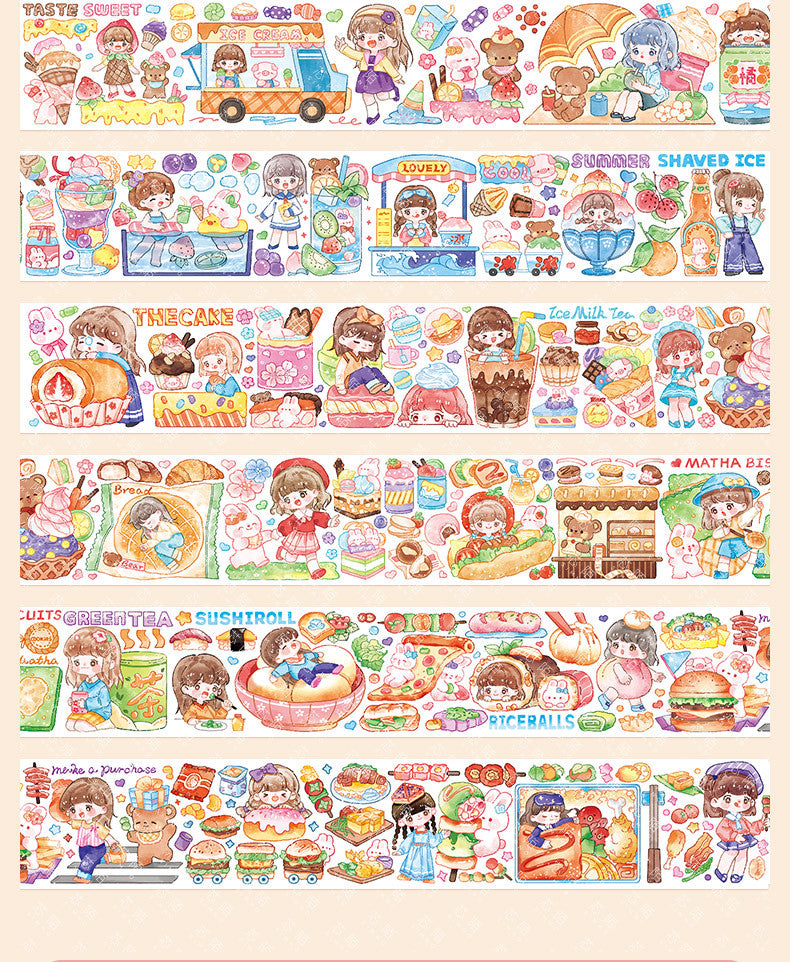 Cute girl cartoon hand account decoration sticker #S5120
