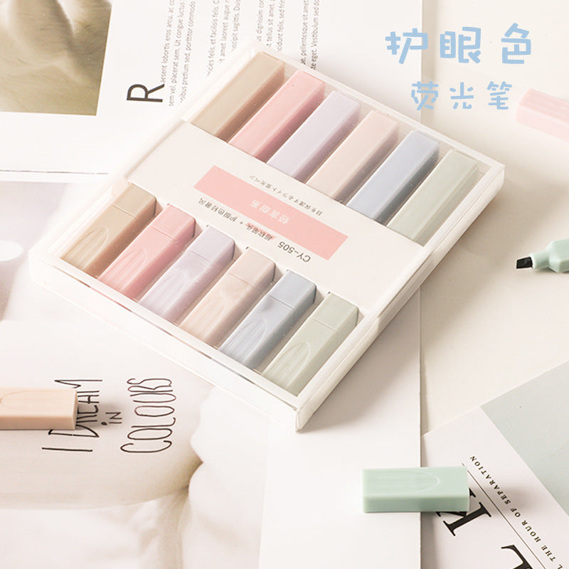 #PEN323 Large capacity fluorescent pen soft head color marking pen 6PCS/lLot