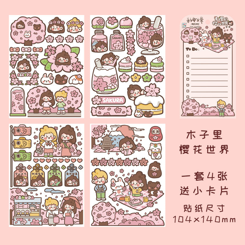 Cute character hand account DIY decorative sticker #S0374