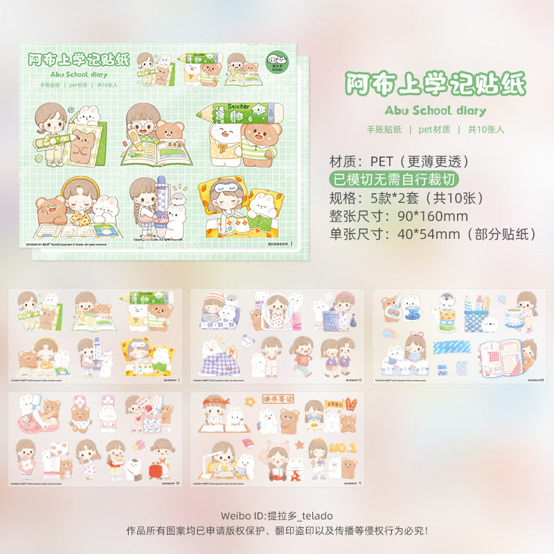 cute girl sticker 5 models*2pcs#st0708