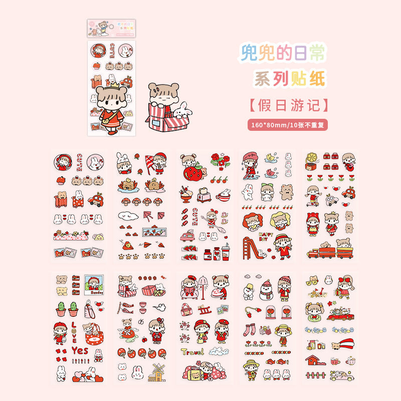 Pet waterproof hand account girl stickers 10pcs/lot #s3998