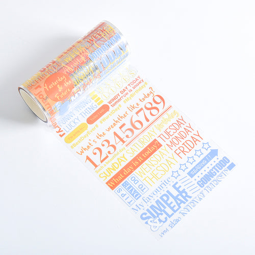10cm*3m English alphabet transparent PET tape stickers #st3528