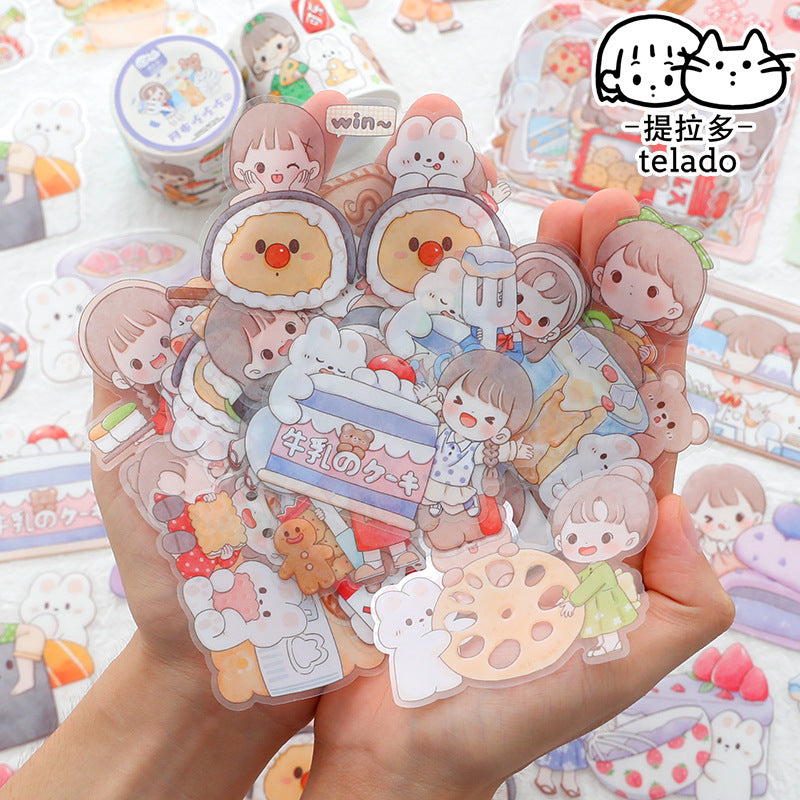 Cute Girl Gourmet Handbook Sticker #S7162