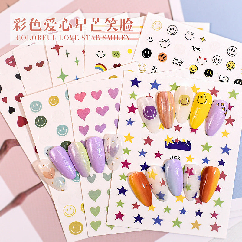 Colorful Heart Love Nail Stickers #s8266