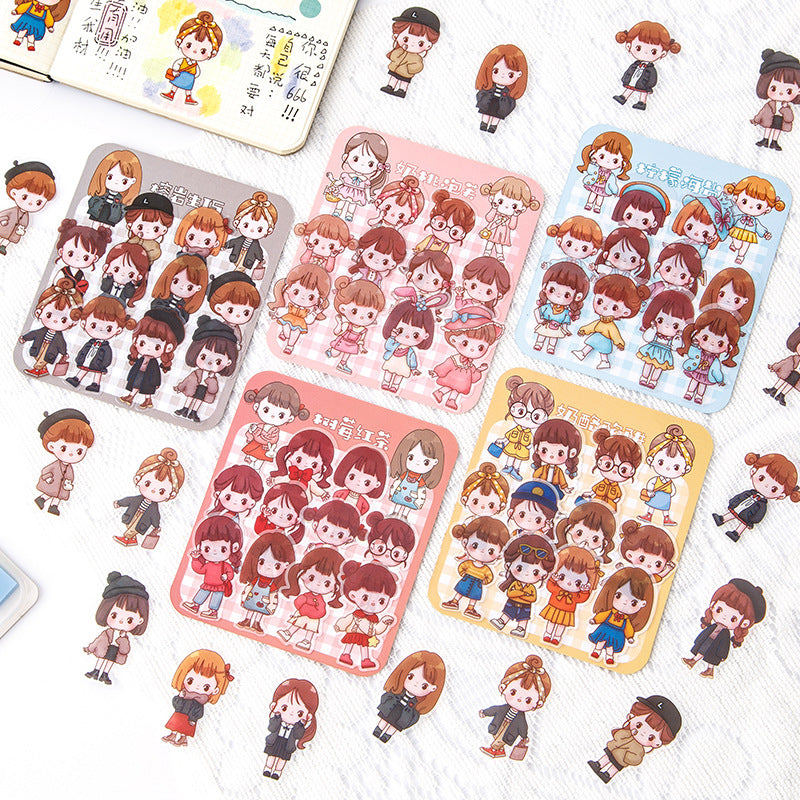 40 Pcs/Lot PET sticker 10 Girls Style cute cartoon waterproof decorative sticker #ST3145